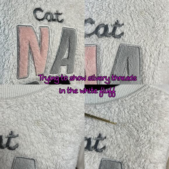 Secret Treasures Cat Naps Pajama Jogger Lounge Set White Pink Gray Black Small - Picture 8 of 14